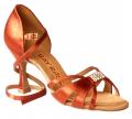 889 Ray Rose - size 2, Dark Tan, Satin, 2.5" (6.5 cm), Flare, Medium Fit